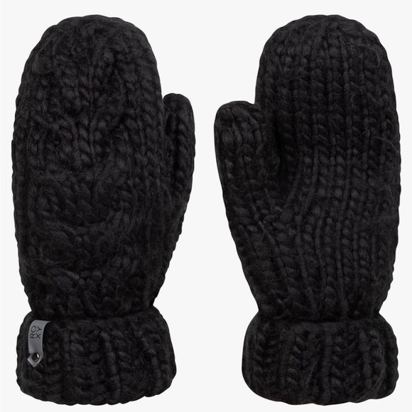 NWT Roxy Winter Mittens Women’s True Black with Fleece Lining - Picture 1 of 9
